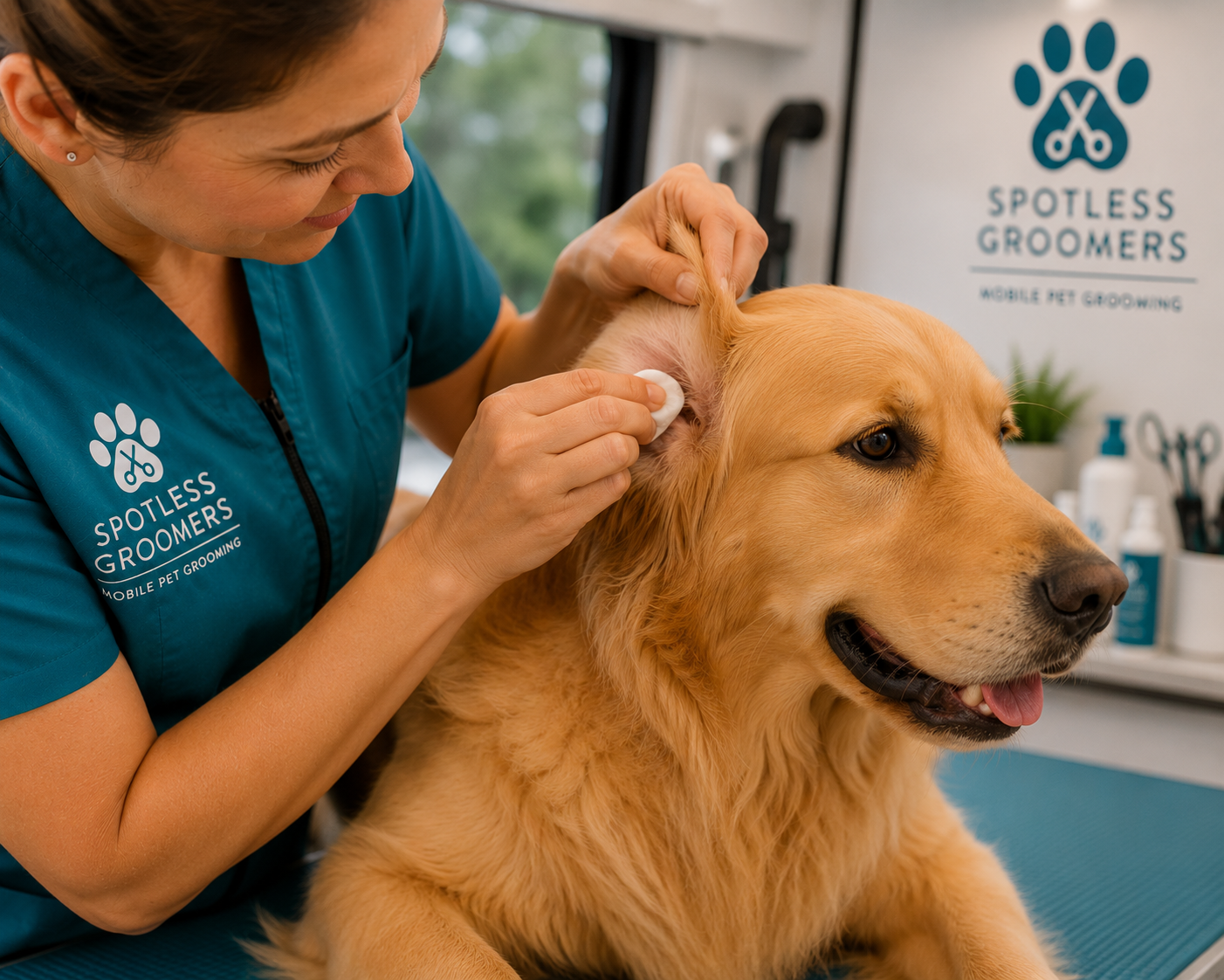 Dog ear cleaning — Spotless Groomers