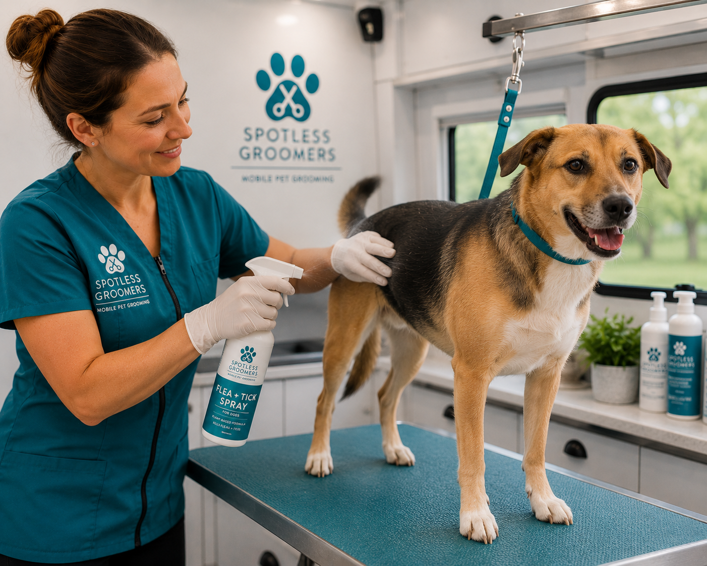 Flea tick treatment dog grooming Lenexa KS